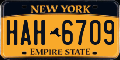 NY license plate HAH6709