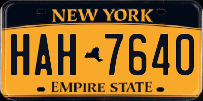 NY license plate HAH7640