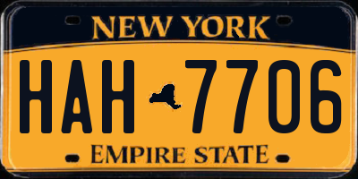 NY license plate HAH7706
