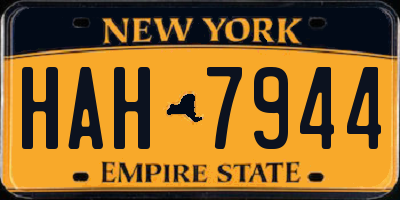 NY license plate HAH7944