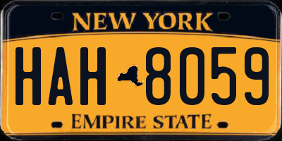 NY license plate HAH8059