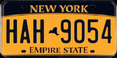 NY license plate HAH9054