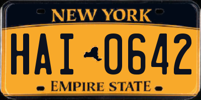 NY license plate HAI0642