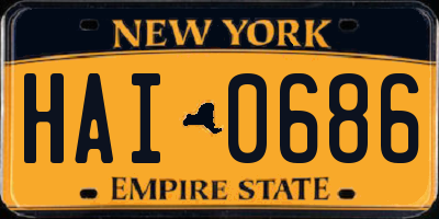 NY license plate HAI0686