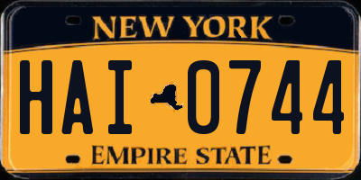 NY license plate HAI0744