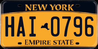 NY license plate HAI0796