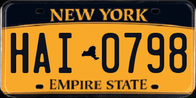 NY license plate HAI0798