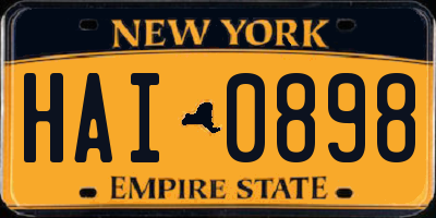 NY license plate HAI0898