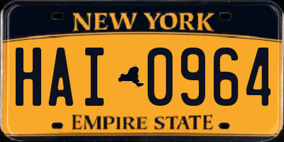 NY license plate HAI0964