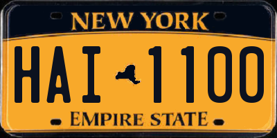 NY license plate HAI1100