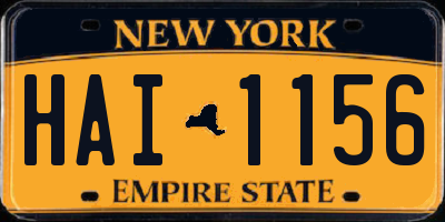 NY license plate HAI1156