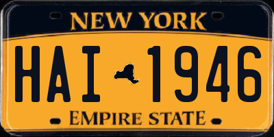 NY license plate HAI1946