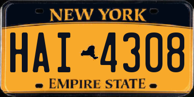 NY license plate HAI4308