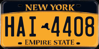 NY license plate HAI4408