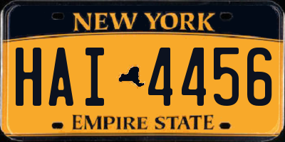 NY license plate HAI4456