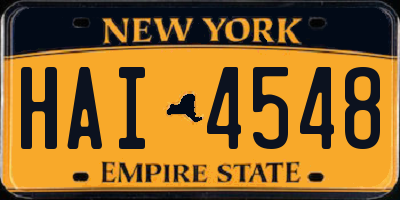 NY license plate HAI4548