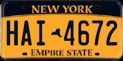 NY license plate HAI4672