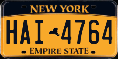 NY license plate HAI4764