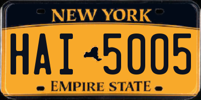 NY license plate HAI5005