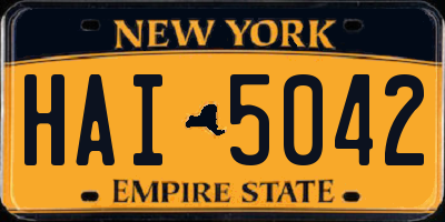 NY license plate HAI5042