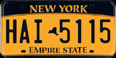 NY license plate HAI5115