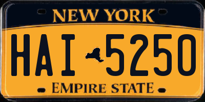 NY license plate HAI5250