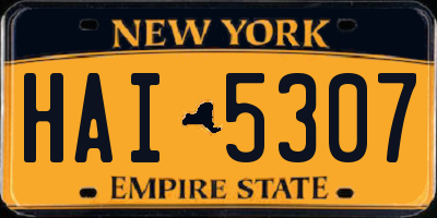 NY license plate HAI5307