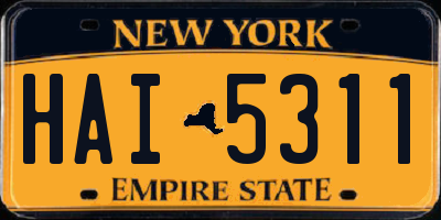 NY license plate HAI5311