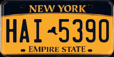 NY license plate HAI5390
