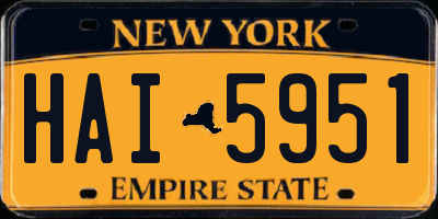 NY license plate HAI5951