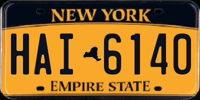 NY license plate HAI6140