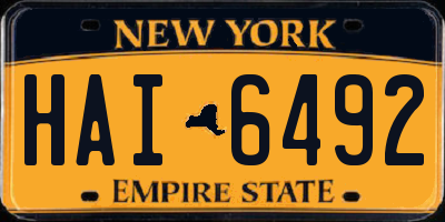 NY license plate HAI6492