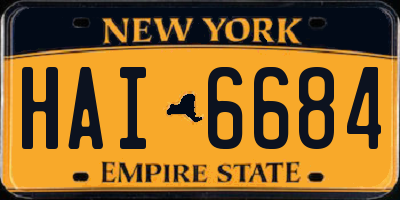 NY license plate HAI6684