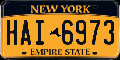 NY license plate HAI6973