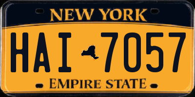 NY license plate HAI7057