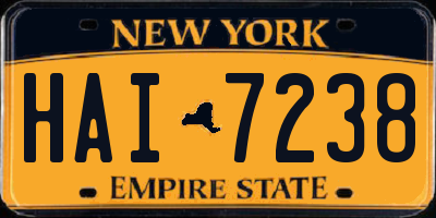 NY license plate HAI7238
