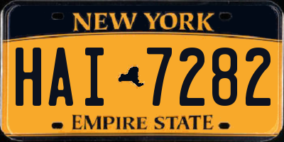 NY license plate HAI7282