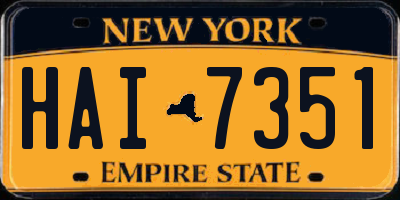 NY license plate HAI7351