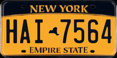 NY license plate HAI7564