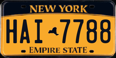 NY license plate HAI7788