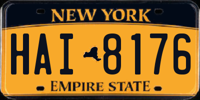 NY license plate HAI8176