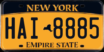 NY license plate HAI8885