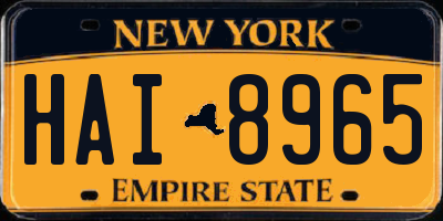 NY license plate HAI8965