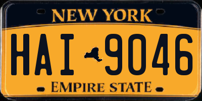 NY license plate HAI9046