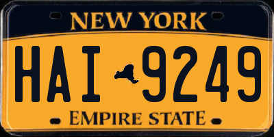 NY license plate HAI9249