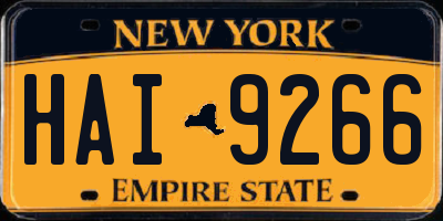 NY license plate HAI9266