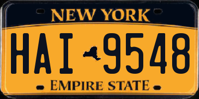 NY license plate HAI9548