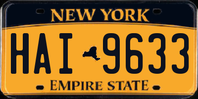 NY license plate HAI9633