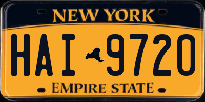NY license plate HAI9720