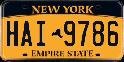 NY license plate HAI9786